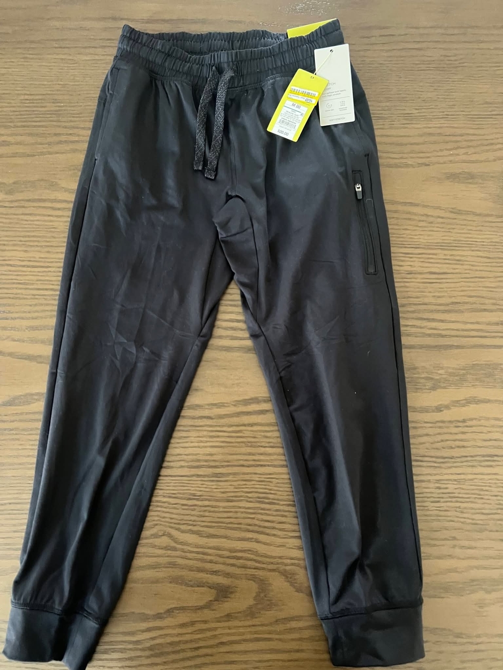 Target Men's Black Drawstring Joggers with Zipper Pocket